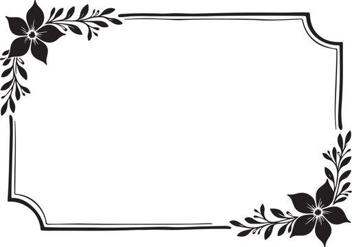 Black flower frame, silhouette, ornamental frame, ornament, border, decorative frame, decoration, label, vintage, retro, wedding invitation, cut file, Cricutvector, SVG, DXF, PNG, clipart, floral fram