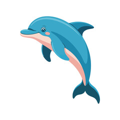 blue cartoon dolphin jumping