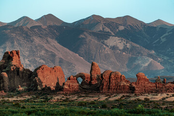 Turret Arch and La Sal Mountains, Arches National park, Moab, Utah, USA © Curt