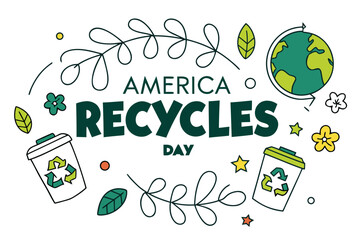AMERICA RECYCLES DAY vector illustration