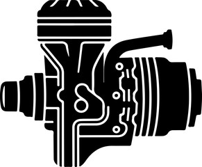 Starter motor silhouette vector illustration