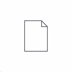 Simple outline icon of a blank document or paper sheet with a folded top right corner, representing a file or new page.