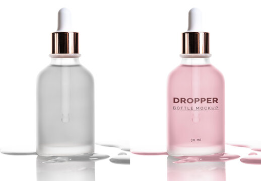 Beauty Dropper Bottle Mockup Product Packaging For Skincare