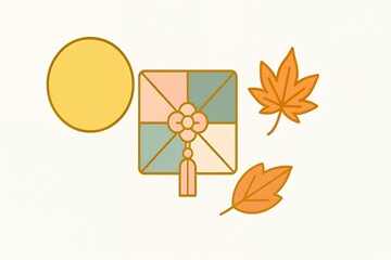 Celebrate Chuseok with vibrant Korean harvest festival design featuring full moon and gift box elements