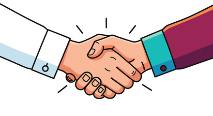 Successful Partnership Handshake in Corporate Environment Representing Agreement and Collaboration, Business Deal Illustration for Presentation Background or Modern Marketing, Business Graphic Design