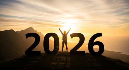 Embracing the Future Person Celebrating New Year 2026 with Optimism and Enthusiasm