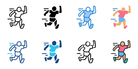 Sprinting icon set multiple style collection 
