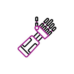 Obraz premium Futuristic AI Hand Vector Illustration – Robotic Hand, Digital Technology, Cybernetic Arm, Artificial Intelligence Gesture, Machine Learning Hand Icon, Neural Network Design, Holographic Palm