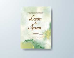 Wedding invitation with abstract watercolor background