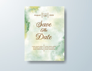 Wedding invitation with abstract watercolor background