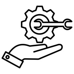 Equipment Maintenance Outline Icon