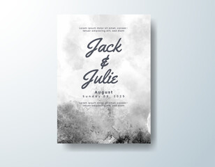 Wedding invitation with abstract watercolor background