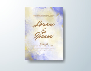 Wedding invitation with abstract watercolor background