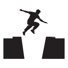 Parkour silhouette graphic vector illustration
