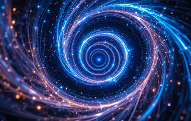 Obraz premium Blue abstract background image, whirlwind, swirl, space, light, diffusion, banner texture advertising poster