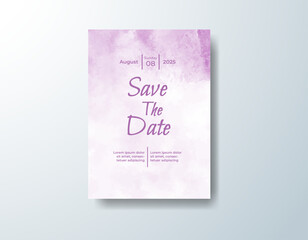 Wedding invitation with abstract watercolor background