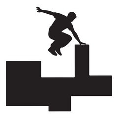 Parkour silhouette graphic vector illustration

