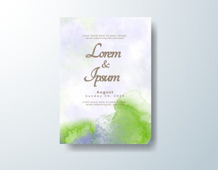 Wedding invitation with abstract watercolor background