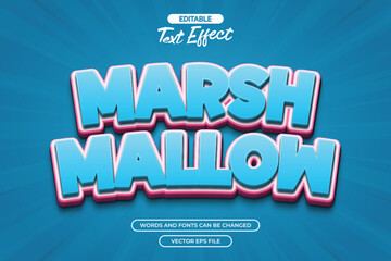 Marshmallow editable text effect with 3d text