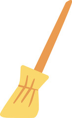 Illustration of Broom with Wooden Handle