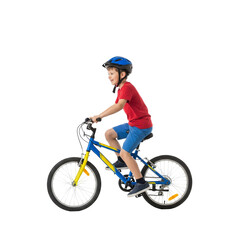 Fototapeta premium boy riding a bike