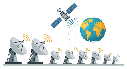 Satellite Communication Network Connecting Earth with Space Technology