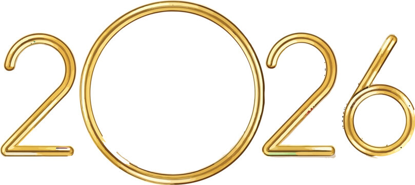 Elegant golden 2026 countdown clock for New Year celebrations and festive designs, projecting a sense of time, hope, and anticipation for the future