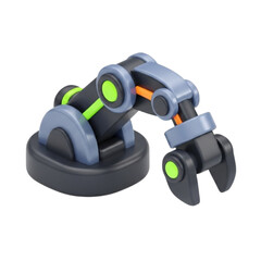 Low Poly Robotic Arm Illustration Industrial Automation & Engineering Design