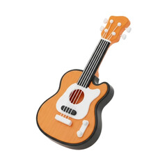 Obraz premium Vibrant Acoustic Guitar Musical Instrument 3D Render for Creative Projects & Music Illustrations