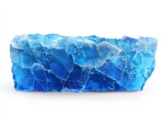 Frosty Blue Ice Block with Rough Surface and Unique Texture