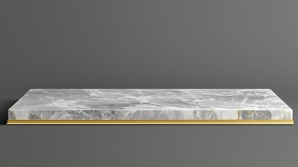 Luxurious White Marble Display Platform with Gold Accents