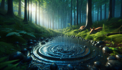 Rain in the forest