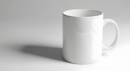 Fototapeta premium Blank White Coffee Mug on a White Background Product Mockup