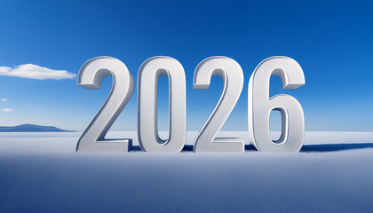 year number 2026 cloud background