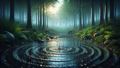 Rain in the forest