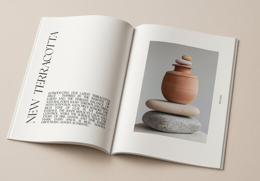 Elegant Terracotta Themed Magazine Mockup
