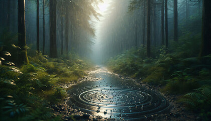 Rain in the forest