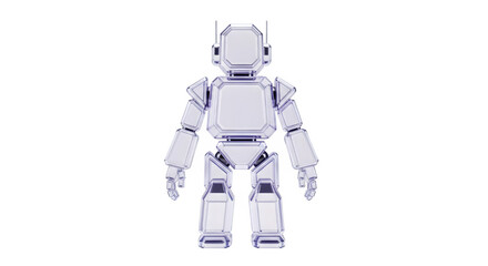 Naklejka premium Futuristic robot made of transparent plastic isolated on black background