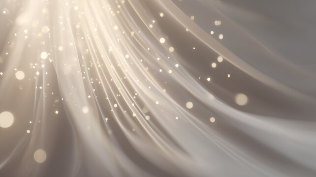 Fototapeta プラチナの光：清らかな粒子が舞う抽象背景
