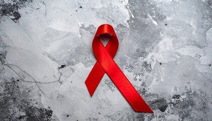 Red Ribbon Symbolizing Awareness and Support for HIV AIDS.