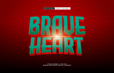 brave heart editable text effect for titles and advertising