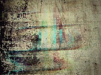 Abstract Television screen vhs effect glitch distorted flickering noise grain texture broadcasting error test or signal test, retro scanned paper texture background 