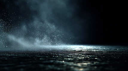 ダークステージ：スポットライトと舞い散る粒子