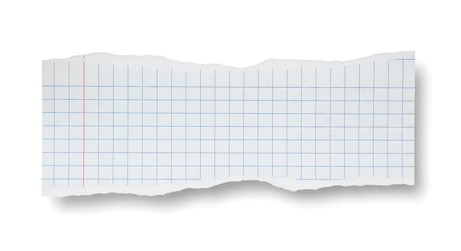 Torn piece of graph paper with grid lines.
