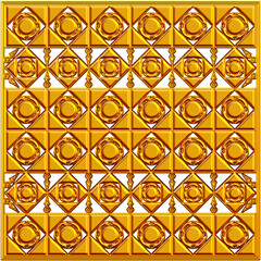 seamless pattern with gold shapes 3d