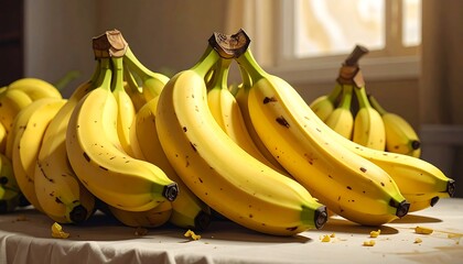 Ripe Bananas - A Vibrant Bunch of Healthy Fruit.