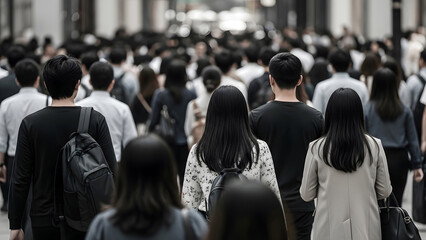 crowd of people in Korea