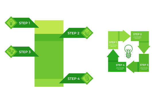 Infographic of clear sequence of four steps for managing processes effectively. Each step represented with icons and arrows, emphasizing flow and progression