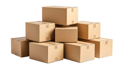 Stack of cardboard moving boxes ready for shipping, storage, or relocation