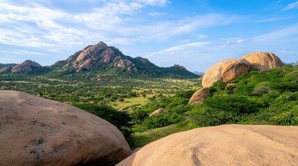 Scenic View of Natural Rock Formations in Wildlife Conservation Area Under Blue Sky